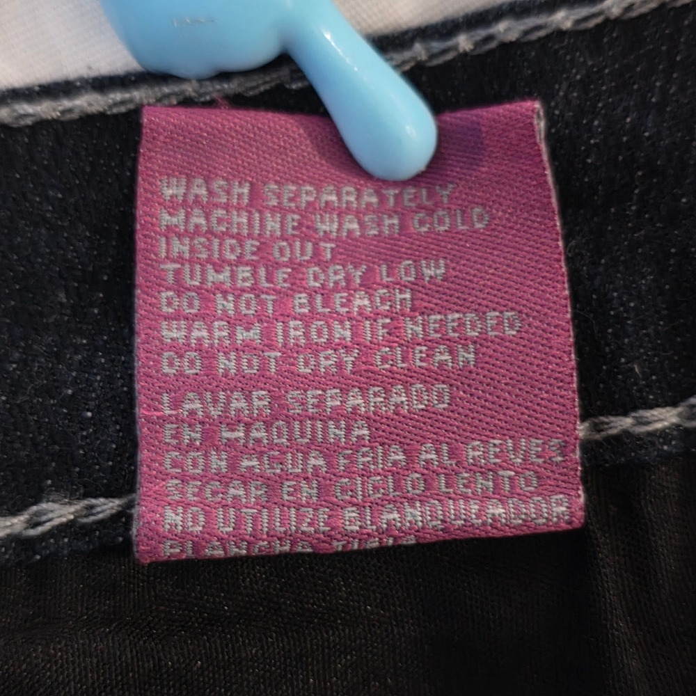 Y2K Yom Yom Girls Denim Shorts Sequin Back Pockets Rhinestones Blue Size 14 - Picture 6 of 8